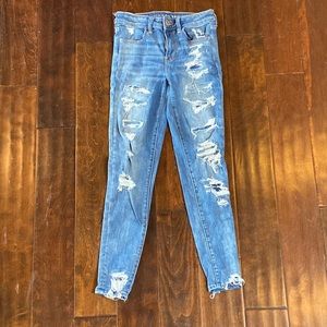 American Eagle Patched Skinny Jeans